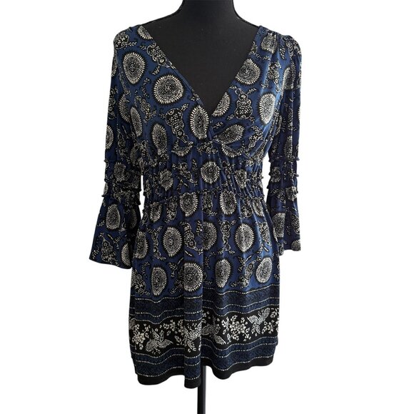 Vintage Max Studio Womens 3/4 Sleeve Babydoll Top M Boho Y2K Fairy Grunge - Picture 1 of 6